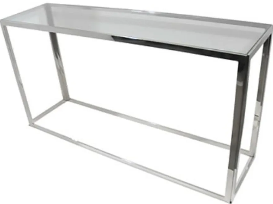 Casa Padrino Luxus Konsole Silber 150 x 40 x H. 78 cm - Wohnzimmer Konsolentisch