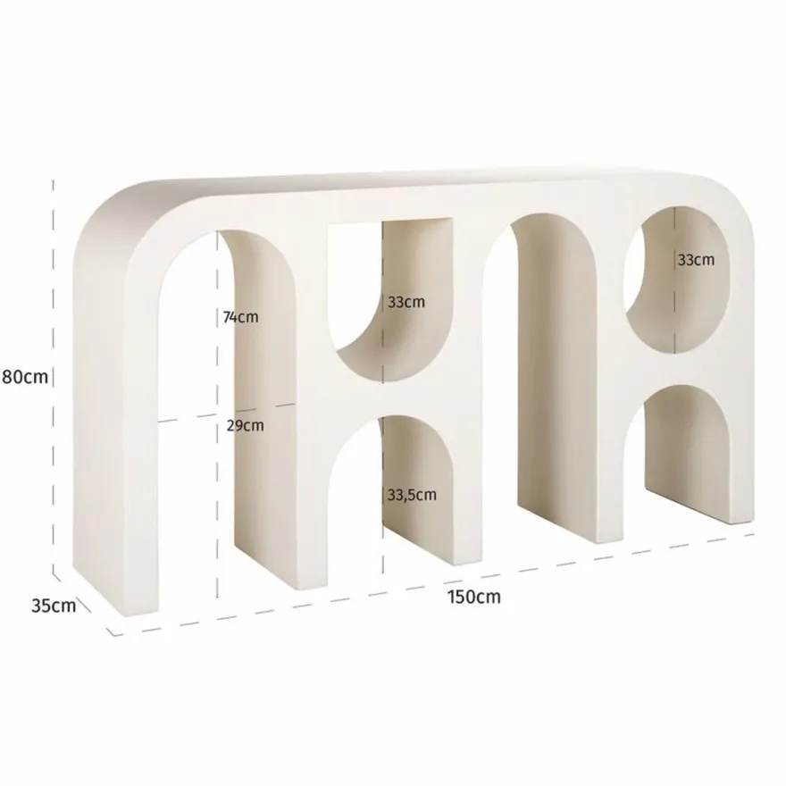 Casa Padrino Luxus Konsole Weiß 150 x 35 x H. 80 cm - Luxus Wohnzimmer Möbel