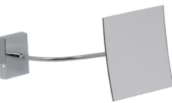 Casa Padrino Luxus Kosmetik Spiegel Silber 15 x 24 x H. 15 cm - Verstellbarer Kosmetik Wandspiegel - Badezimmer Schmink Spiegel - Badezimmer Accessoires - Luxus Qualität - Made in Italy
