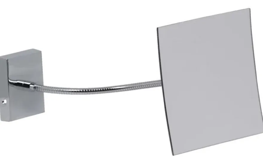 Casa Padrino Luxus Kosmetik Spiegel Silber 15 x 24 x H. 15 cm - Verstellbarer Kosmetik Wandspiegel - Badezimmer Schmink Spiegel - Badezimmer Accessoires - Luxus Qualität - Made in Italy