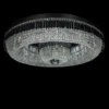 Casa Padrino Luxus Kristall Deckenleuchte Silber Ø 120 x H. 26 cm - Prunkvolle Messing Deckenleuchte mit böhmischem Kristallglas - Barock Möbel - Edel & Prunkvoll