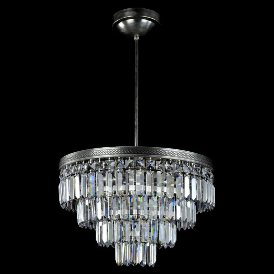 Casa Padrino Luxus Kristall Deckenleuchte Silber Ø 40 x H. 20 cm - Prunkvolle Messing Deckenleuchte mit böhmischem Kristallglas - Barock Möbel - Edel & Prunkvoll