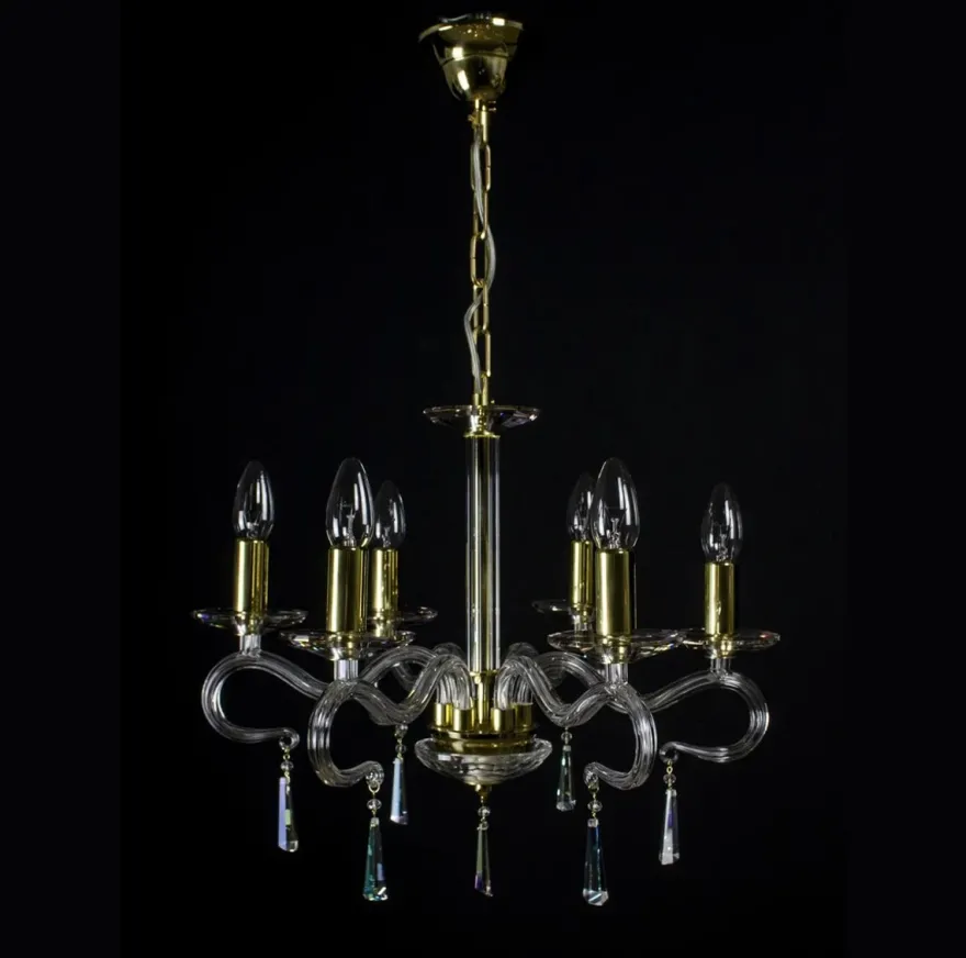 Casa Padrino Luxus Kristall Deckenleuchte Gold Ø 49 x H. 42 cm - Prunkvolle Messing Deckenleuchte mit böhmischem Kristallglas - Barock Möbel - Edel & Prunkvoll