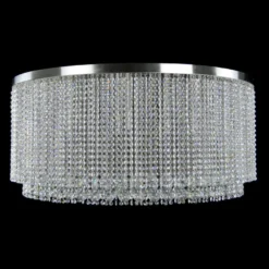 Casa Padrino Luxus Kristall Deckenleuchte Silber Ø 100 x H. 45 cm - Prunkvolle Messing Deckenleuchte mit böhmischem Kristallglas - Barock Möbel - Edel & Prunkvoll