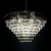 Casa Padrino Luxus Kristall Deckenleuchte Silber Ø 100 x H. 48 cm - Prunkvolle Messing Deckenleuchte mit böhmischem Kristallglas - Barock Möbel - Edel & Prunkvoll