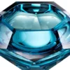 Casa Padrino Luxus Kristallglas Schüssel Blau 20 x 20 x H. 9,5 cm - Sechseckige Deko Schüssel - Luxus Accessoires
