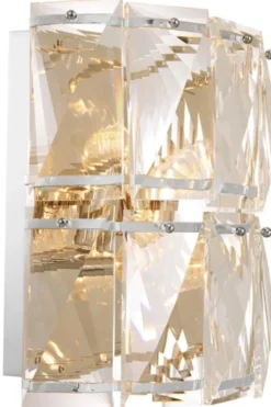 Casa Padrino Luxus Kristallglas Wandleuchte Silber 31 x 18 x H. 31 cm - Hotel & Restaurant Wandlampe