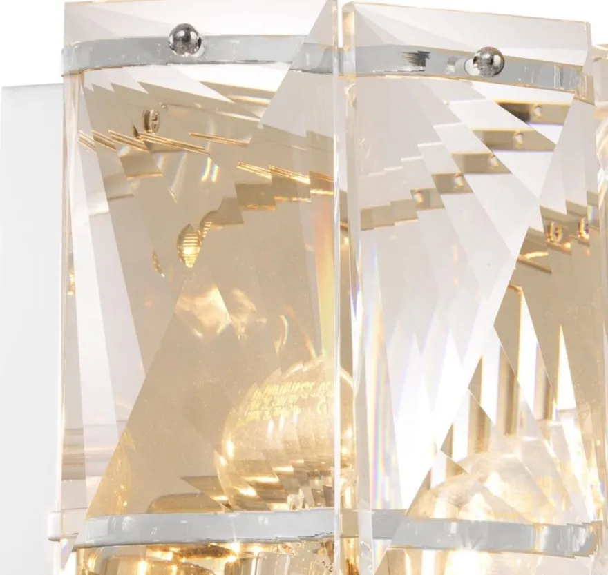Casa Padrino Luxus Kristallglas Wandleuchte Silber 31 x 18 x H. 31 cm - Hotel & Restaurant Wandlampe
