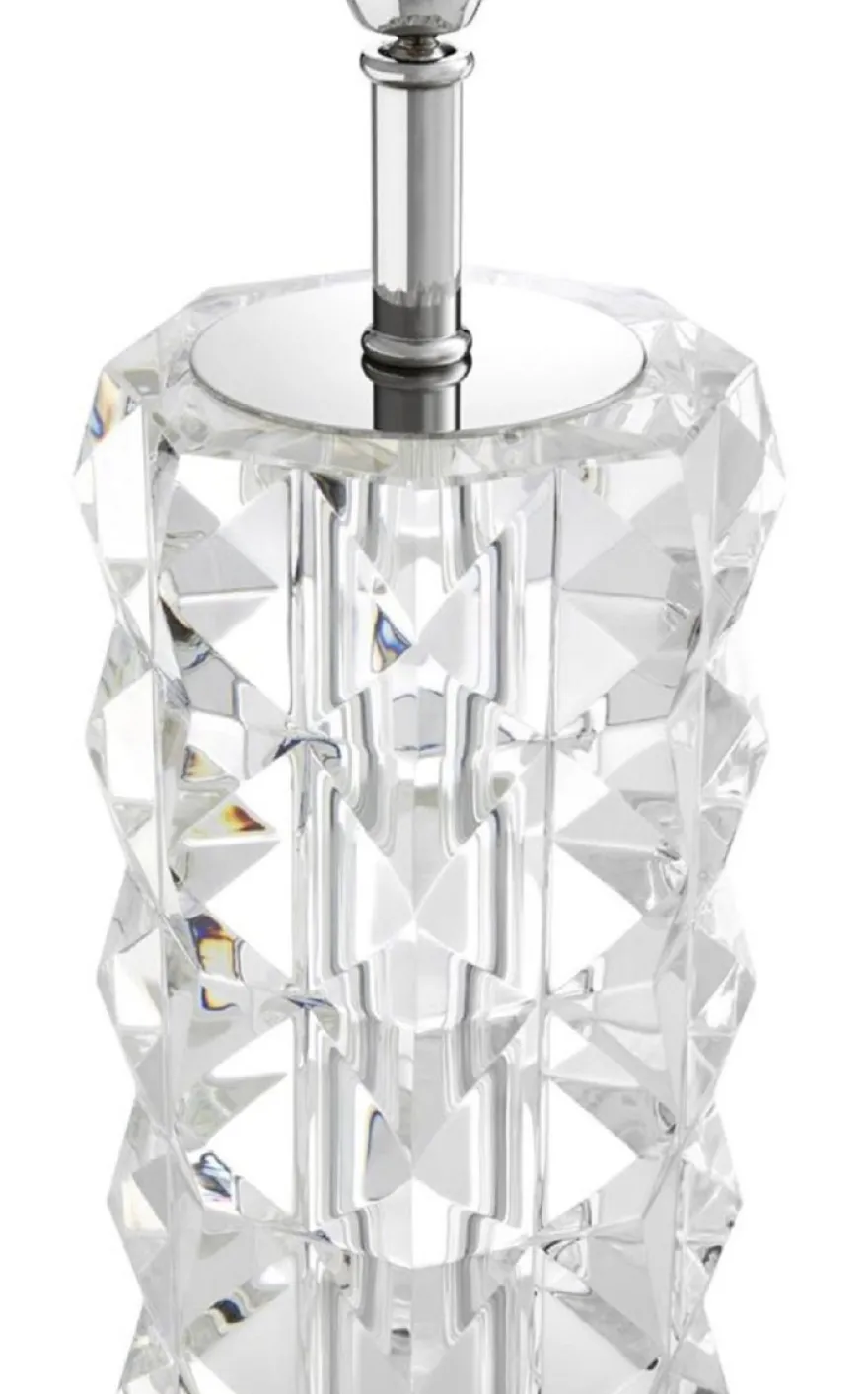 Casa Padrino Luxus Kristallglas Tischleuchte Silber / Weiß Ø 43 x H. 75 cm - Hotel & Restaurant Tischlampe mit Lampenschirm