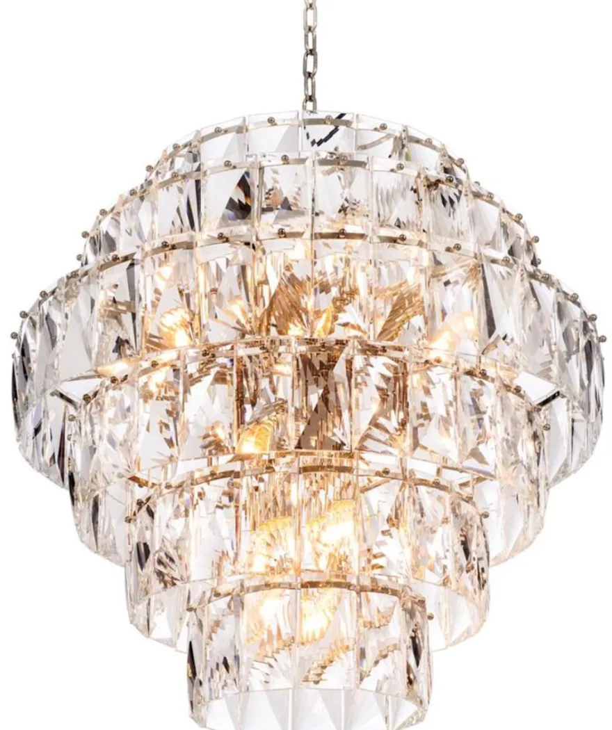 Casa Padrino Luxus Kristallglas Kronleuchter Ø 80 x H. 80 cm - Edel & Prunkvoll