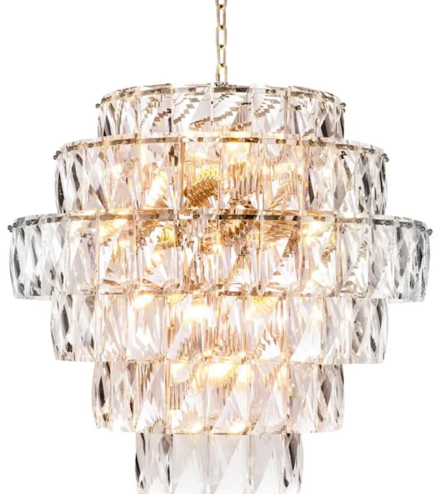 Casa Padrino Luxus Kristallglas Kronleuchter Ø 80 x H. 80 cm - Edel & Prunkvoll