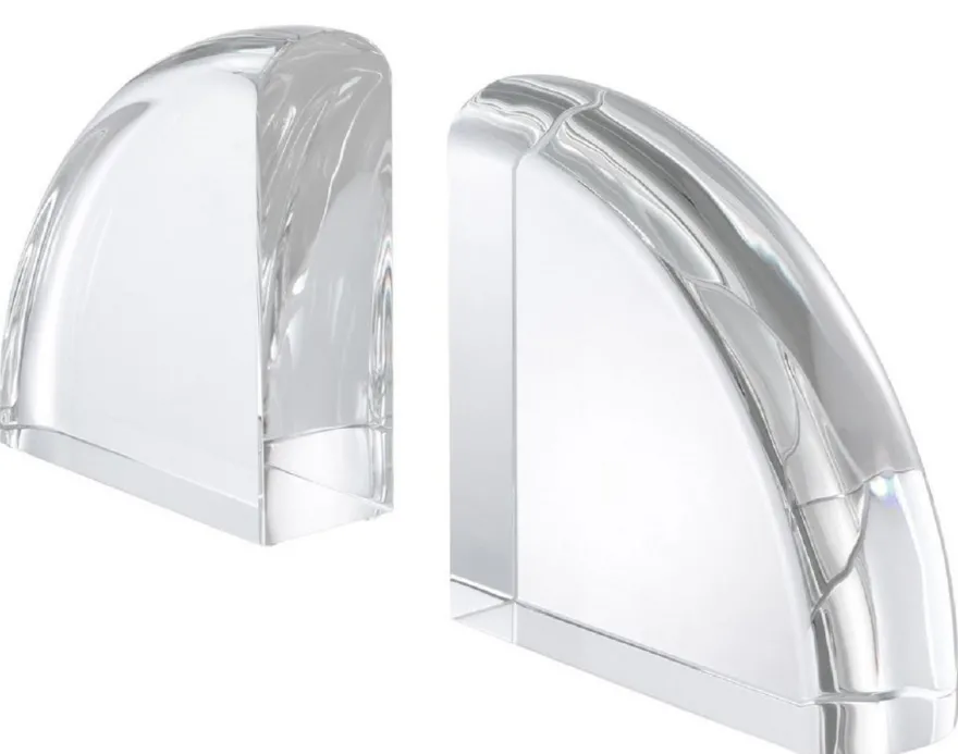 Casa Padrino Luxus Kristallglas Buchstützen Set 22 x 7,5 x H. 22,5 cm - Luxus Deko Accessoires