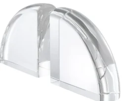 Casa Padrino Luxus Kristallglas Buchstützen Set 22 x 7,5 x H. 22,5 cm - Luxus Deko Accessoires