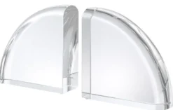 Casa Padrino Luxus Kristallglas Buchstützen Set 22 x 7,5 x H. 22,5 cm - Luxus Deko Accessoires