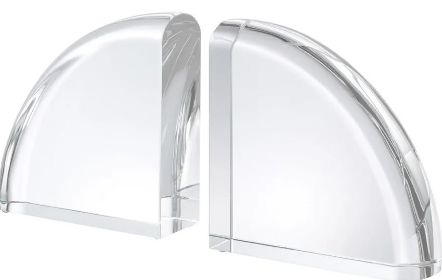 Casa Padrino Luxus Kristallglas Buchstützen Set 22 x 7,5 x H. 22,5 cm - Luxus Deko Accessoires