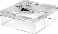 Casa Padrino Luxus Kristallglas Aschenbecher 20 x 20 x H. 7,5 cm - Wohnzimmer Accessoires