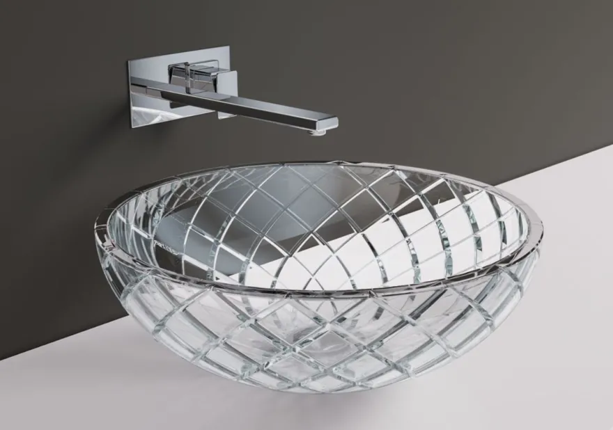 Casa Padrino Luxus Kristallglas Waschbecken Schale Transparent Ø 44 cm - Made in Italy