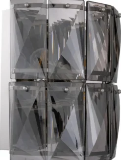 Casa Padrino Luxus Kristallglas Wandleuchte Grau / Silber 31 x 18 x H. 31 cm - Luxus Kollektion