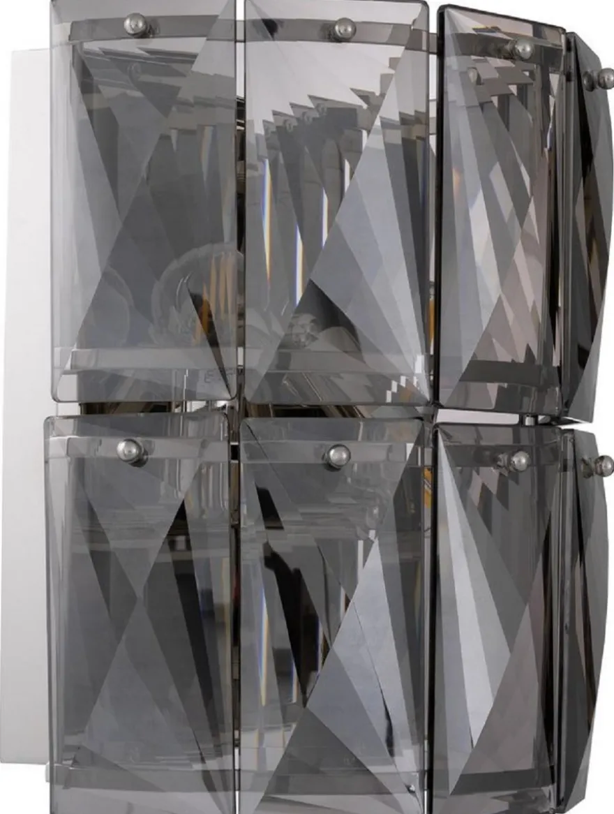 Casa Padrino Luxus Kristallglas Wandleuchte Grau / Silber 31 x 18 x H. 31 cm - Luxus Kollektion