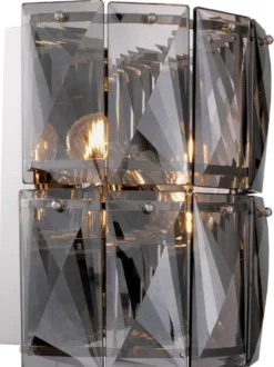 Casa Padrino Luxus Kristallglas Wandleuchte Grau / Silber 31 x 18 x H. 31 cm - Luxus Kollektion
