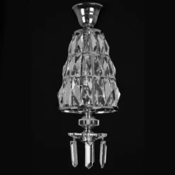 Casa Padrino Luxus Kristall Hängeleuchte Silber Ø 16 x H. 45 cm - Prunkvolle Messing Hängeleuchte mit böhmischem Kristallglas - Barock Möbel - Edel & Prunkvoll