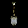 Casa Padrino Luxus Kristall Hängeleuchte Gold Ø 15 x H. 20 cm - Prunkvolle Messing Hängeleuchte mit böhmischem Kristallglas - Barock Möbel - Edel & Prunkvoll