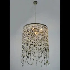 Casa Padrino Luxus Kristall Hängeleuchte Silber Ø 50 x H. 75 cm - Prunkvolle Messing Hängeleuchte mit böhmischem Kristallglas - Barock Möbel - Edel & Prunkvoll