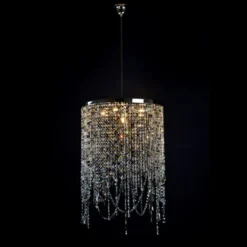 Casa Padrino Luxus Kristall Hängeleuchte Silber Ø 50 x H. 75 cm - Prunkvolle Messing Hängeleuchte mit böhmischem Kristallglas - Barock Möbel - Edel & Prunkvoll