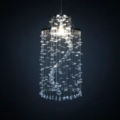 Casa Padrino Luxus Kristall Hängeleuchte Silber Ø 20 x H. 40 cm - Prunkvolle Messing Hängeleuchte mit böhmischem Kristallglas - Barock Möbel - Edel & Prunkvoll