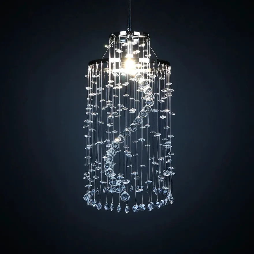 Casa Padrino Luxus Kristall Hängeleuchte Silber Ø 20 x H. 40 cm - Prunkvolle Messing Hängeleuchte mit böhmischem Kristallglas - Barock Möbel - Edel & Prunkvoll