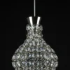 Casa Padrino Luxus Kristall Hängeleuchte Silber Ø 23 x H. 30 cm - Prunkvolle Messing Hängeleuchte mit böhmischem Kristallglas - Barock Möbel - Edel & Prunkvoll
