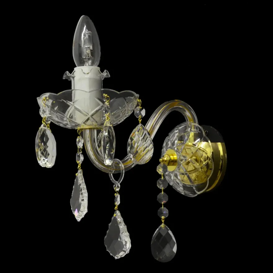 Casa Padrino Luxus Kristall Hängeleuchte Gold Ø 12.5 x H. 22 cm - Prunkvolle Messing Hängeleuchte mit böhmischem Kristallglas - Barock Möbel - Edel & Prunkvoll