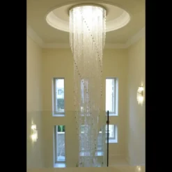 Casa Padrino Luxus Kristall Kronleuchter Silber Ø 90 x H. 550 cm - Prunkvolle Messing Kronleuchter mit böhmischem Kristallglas - Barock Möbel - Edel & Prunkvoll
