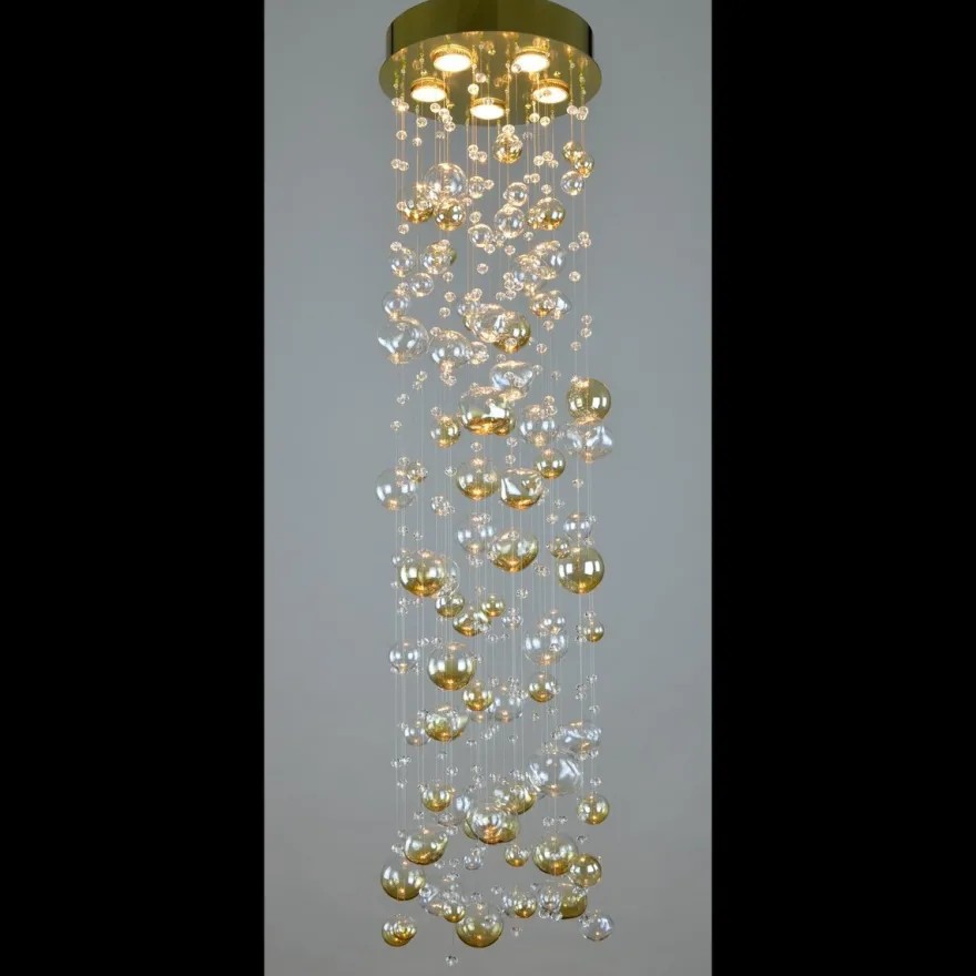 Casa Padrino Luxus Kristall Kronleuchter Gold Ø 30 x H. 120 cm - Prunkvolle Messing Kronleuchter mit böhmischem Kristallglas - Barock Möbel - Edel & Prunkvoll