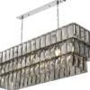 Casa Padrino Luxus Kristall Kronleuchter Silber / Grau 140 x 41 x H. 45,5 cm - Luxus Hotel & Restaurant Kronleuchter - Luxus Qualität