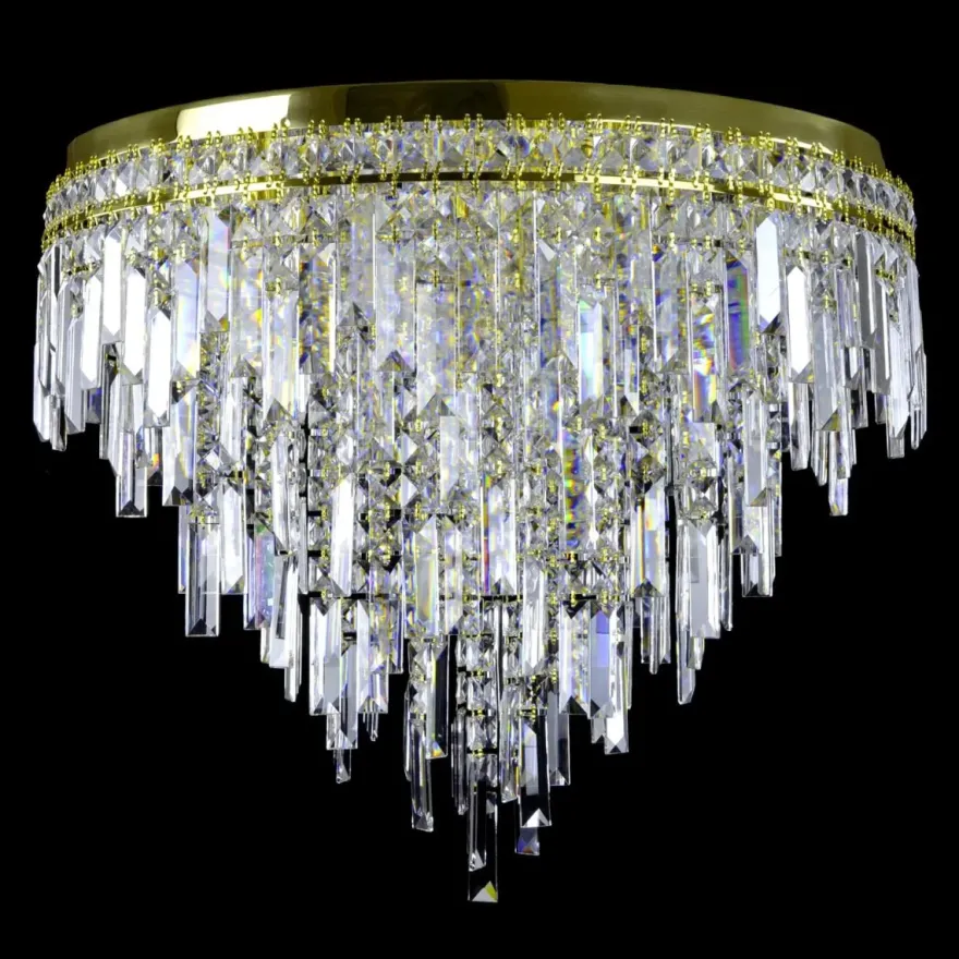Casa Padrino Luxus Kristall Kronleuchter Gold Ø 70 x H. 60 cm - Prunkvolle Messing Kronleuchter mit böhmischem Kristallglas - Barock Möbel - Edel & Prunkvoll
