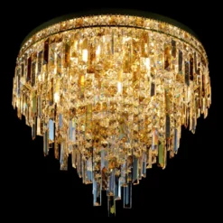 Casa Padrino Luxus Kristall Kronleuchter Gold Ø 70 x H. 60 cm - Prunkvolle Messing Kronleuchter mit böhmischem Kristallglas - Barock Möbel - Edel & Prunkvoll