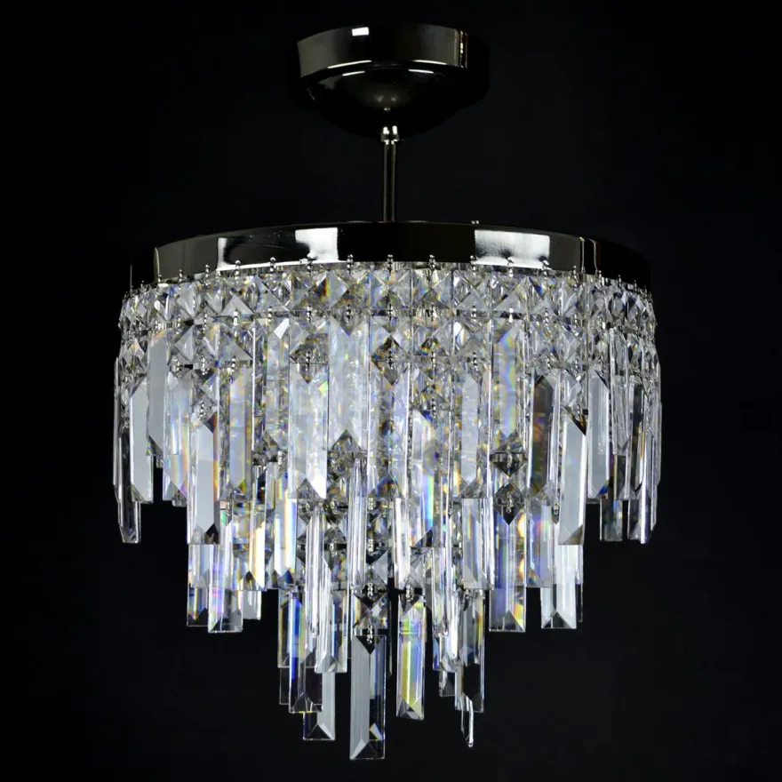 Casa Padrino Luxus Kristall Kronleuchter Silber Ø 35 x H. 30 cm - Prunkvolle Messing Kronleuchter mit böhmischem Kristallglas - Barock Möbel - Edel & Prunkvoll