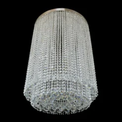 Casa Padrino Luxus Kristall Kronleuchter Silber Ø 50 x H. 70 cm - Prunkvolle Messing Kronleuchter mit böhmischem Kristallglas - Barock Möbel - Edel & Prunkvoll