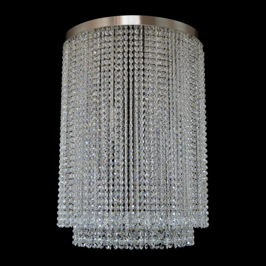 Casa Padrino Luxus Kristall Kronleuchter Silber Ø 50 x H. 70 cm - Prunkvolle Messing Kronleuchter mit böhmischem Kristallglas - Barock Möbel - Edel & Prunkvoll