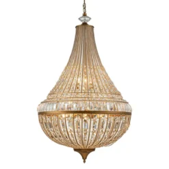 Casa Padrino Luxus Kristall Kronleuchter Gold Ø 80 x H. 135 cm - Prunkvoller Kronleuchter im Empire Stil