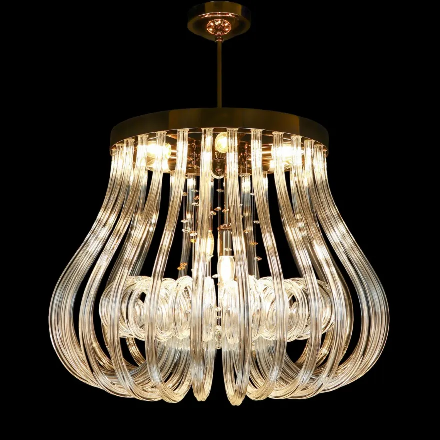 Casa Padrino Luxus Kristall Kronleuchter Gold Ø 60 x H. 50 cm - Prunkvolle Messing Kronleuchter mit böhmischem Kristallglas - Barock Möbel - Edel & Prunkvoll