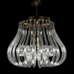 Casa Padrino Luxus Kristall Kronleuchter Gold Ø 60 x H. 50 cm - Prunkvolle Messing Kronleuchter mit böhmischem Kristallglas - Barock Möbel - Edel & Prunkvoll