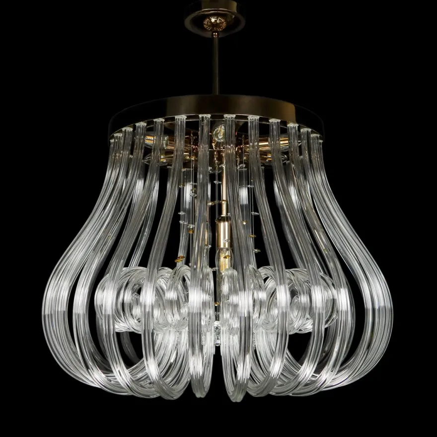 Casa Padrino Luxus Kristall Kronleuchter Gold Ø 60 x H. 50 cm - Prunkvolle Messing Kronleuchter mit böhmischem Kristallglas - Barock Möbel - Edel & Prunkvoll
