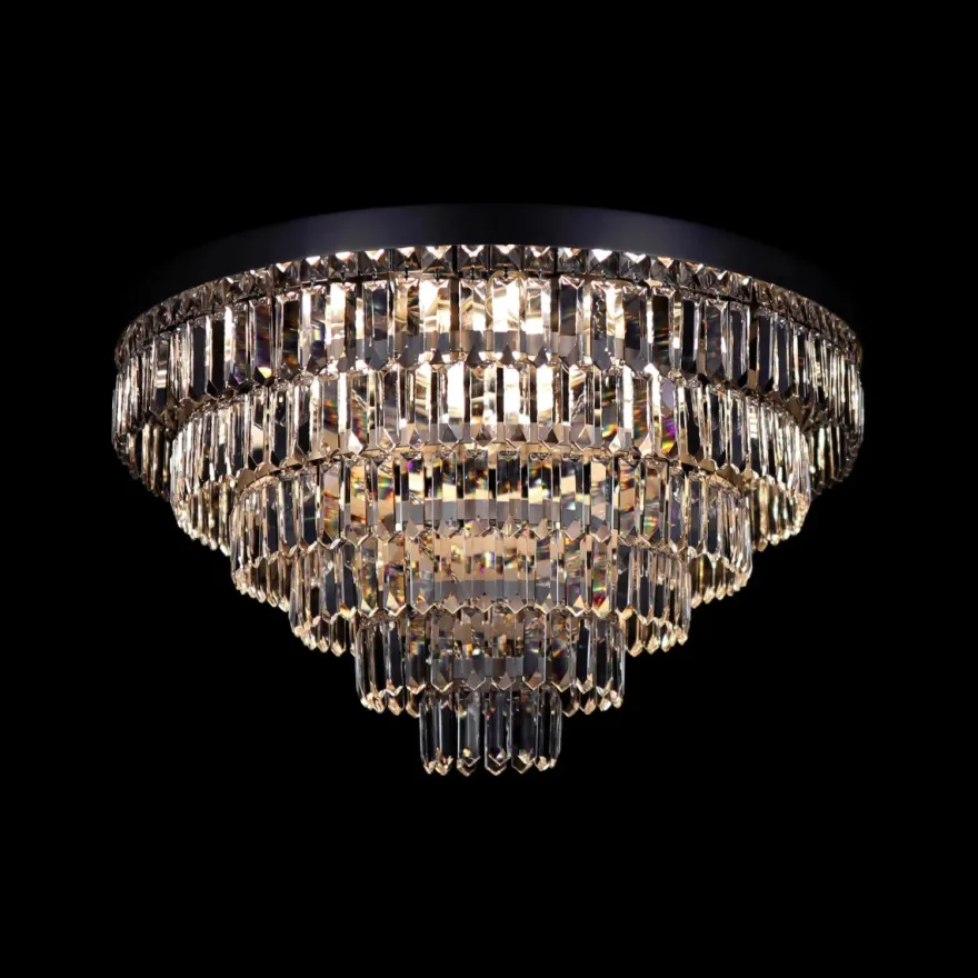 Casa Padrino Luxus Kristall Kronleuchter Silber Ø 60 x H. 43 cm - Prunkvolle Messing Kronleuchter mit böhmischem Kristallglas - Barock Möbel - Edel & Prunkvoll