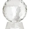 Casa Padrino Luxus Kristall Kugel auf Glas Ständer - Dekoratives Wohnaccessoire - Höhe 25,5 cm - Durchmesser 20 cm