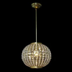Casa Padrino Luxus Kristall Kronleuchter Gold Ø 30 x H. 30 cm - Prunkvolle Messing Kronleuchter mit böhmischem Kristallglas - Barock Möbel - Edel & Prunkvoll