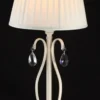 Casa Padrino Luxus Kristall Tischleuchte Barock Creme Gold / Lampenschirm Weiß 28 x 62 cm