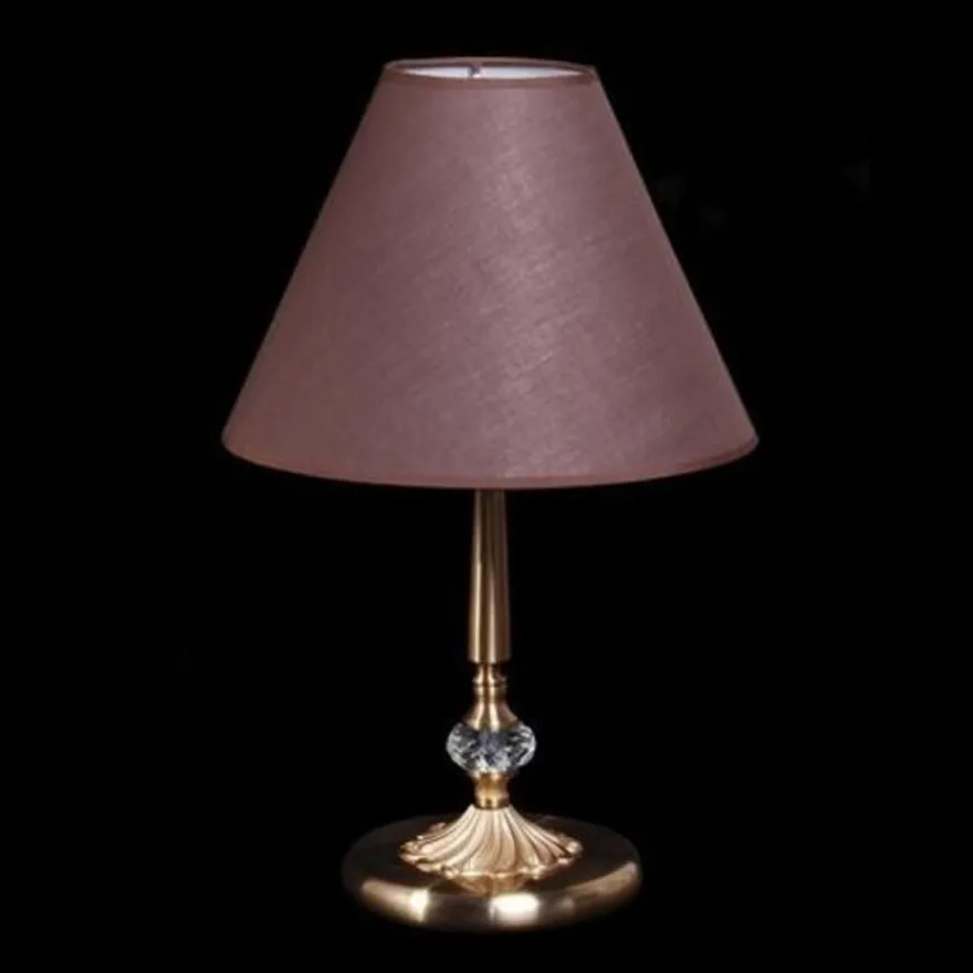 Casa Padrino Luxus Kristall Tischleuchte Barock Stil Bronze / Lampenschirm Braun 31 x 50 cm
