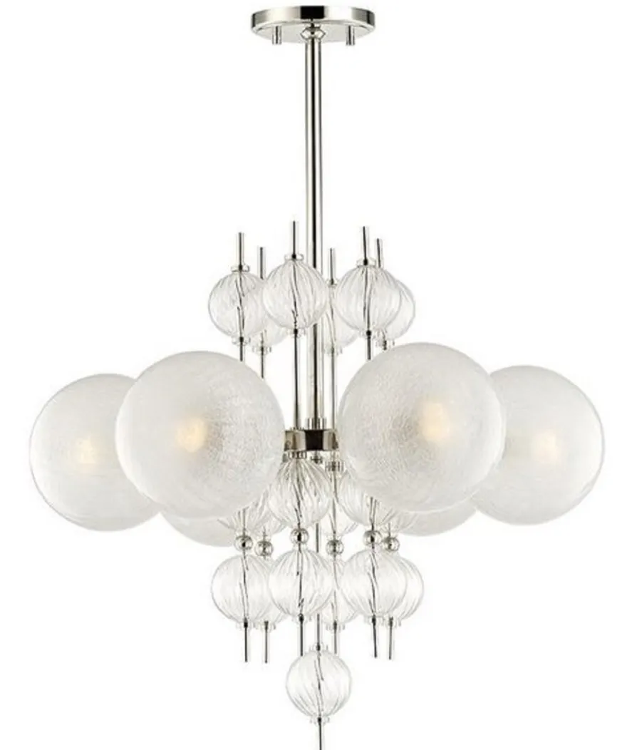 Casa Padrino Luxus Kronleuchter Silber Ø 69,2 x H. 63,5 cm - Luxus Qualität